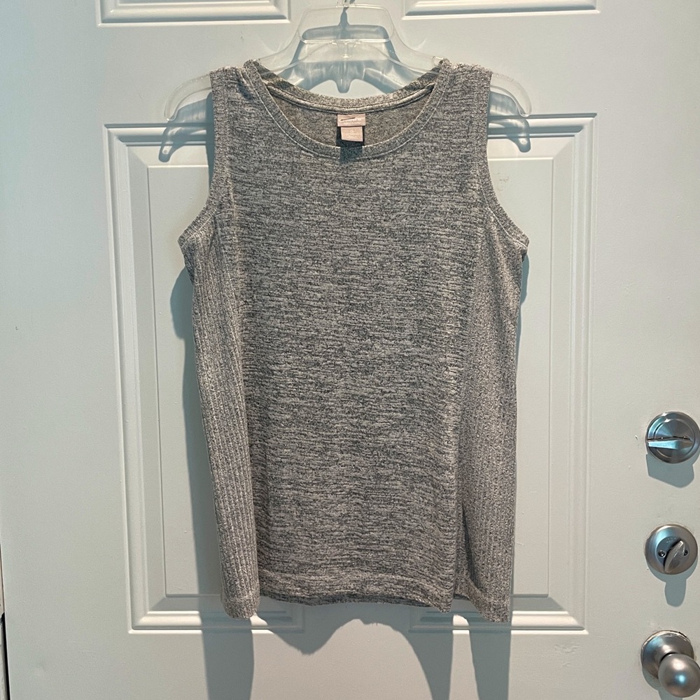 Chico's Zenergy Heather Gray Ribbed Neutral Knit Sleeveless Top Size Small (0)